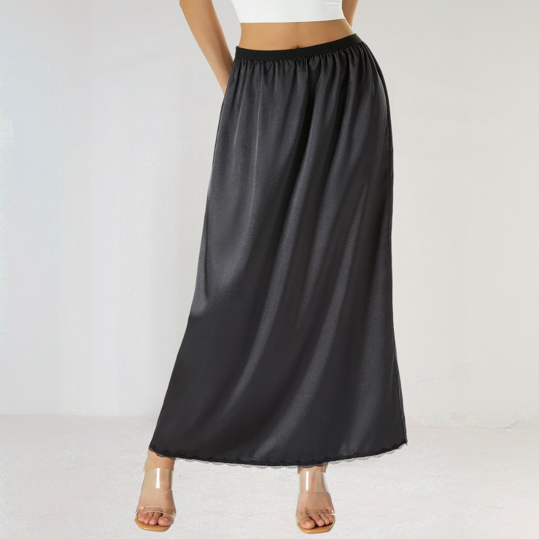 Elastic Waist Midi Skirt