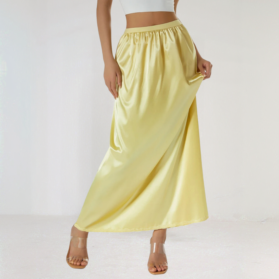 Elastic Waist Midi Skirt