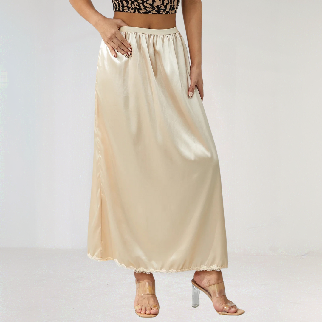 Elastic Waist Midi Skirt