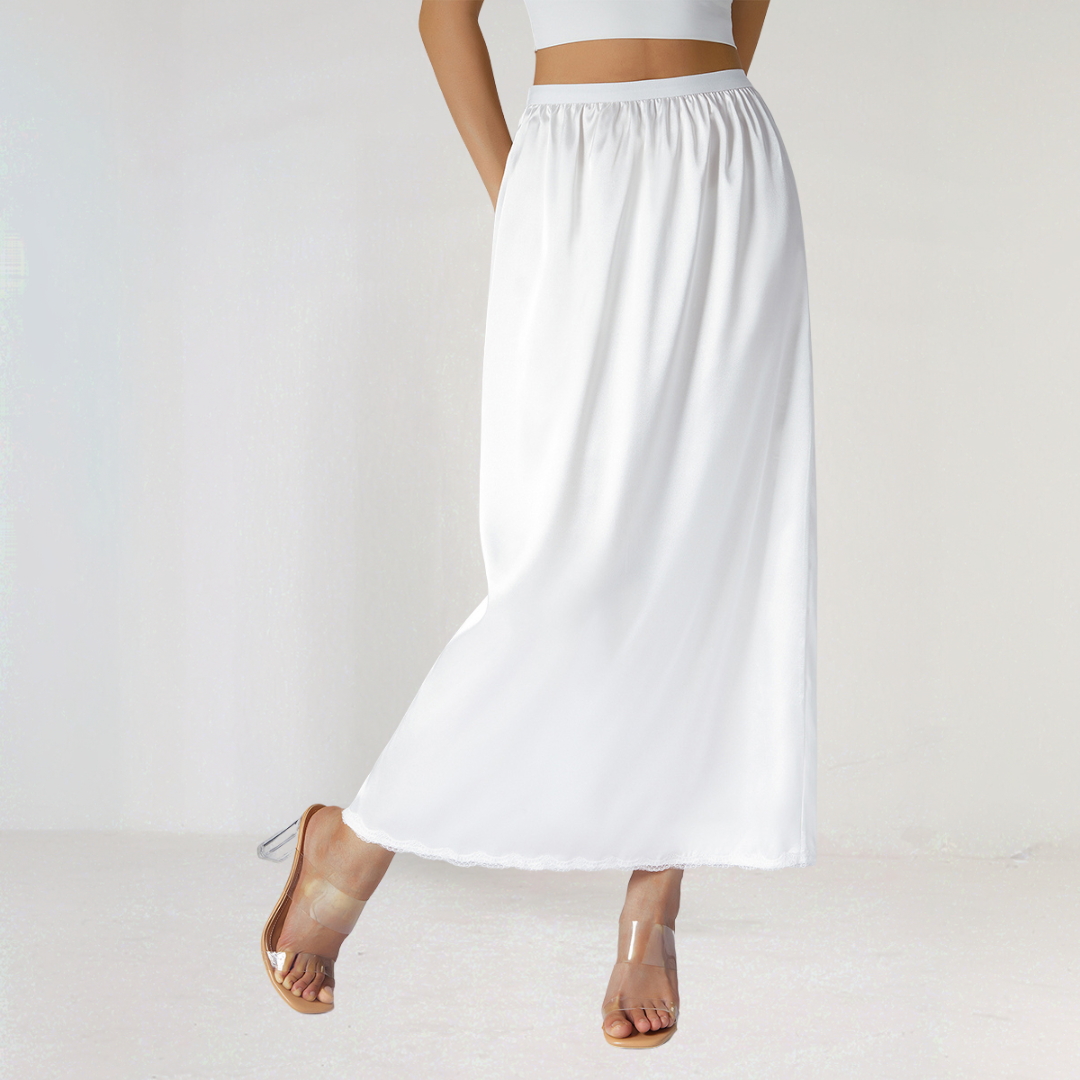Elastic Waist Midi Skirt