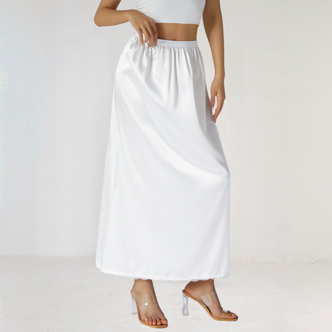Elastic Waist Midi Skirt