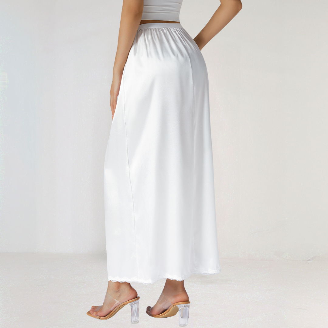 Elastic Waist Midi Skirt