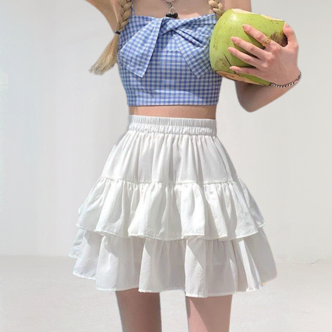 Ruffle Layered Mini Skirt