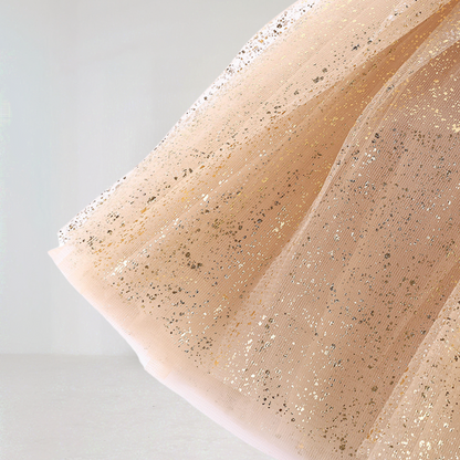Gold Glitter Tulle Mini Skirt
