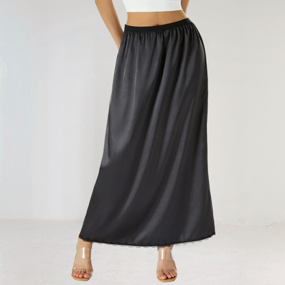 Elastic Waist Midi Skirt