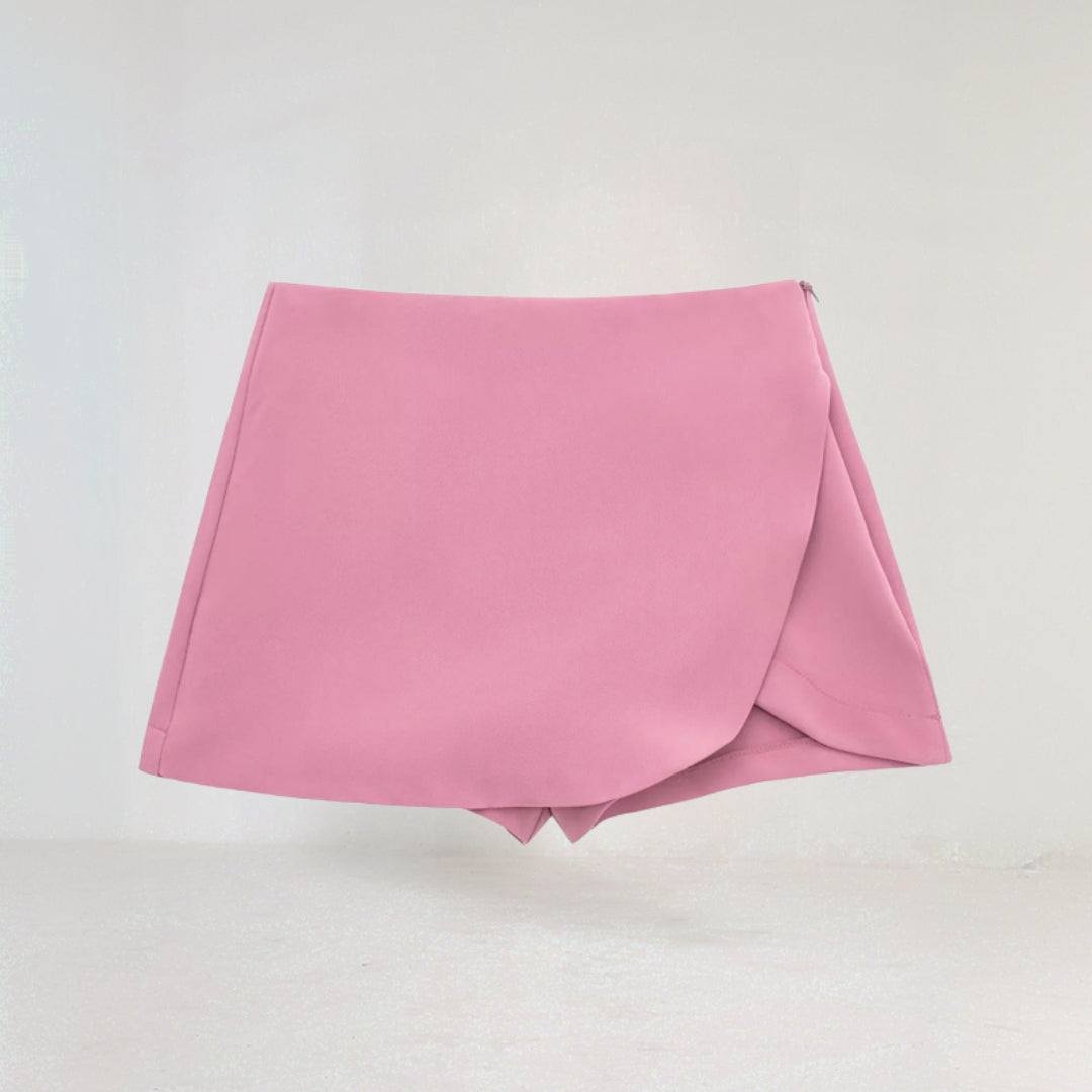 High Waisted Asymmetrical Mini Skort