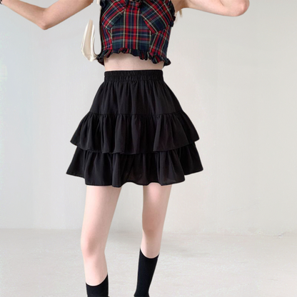 Ruffle Layered Mini Skirt
