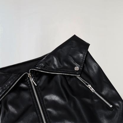 Faux Leather Mini Skirt with Zipper