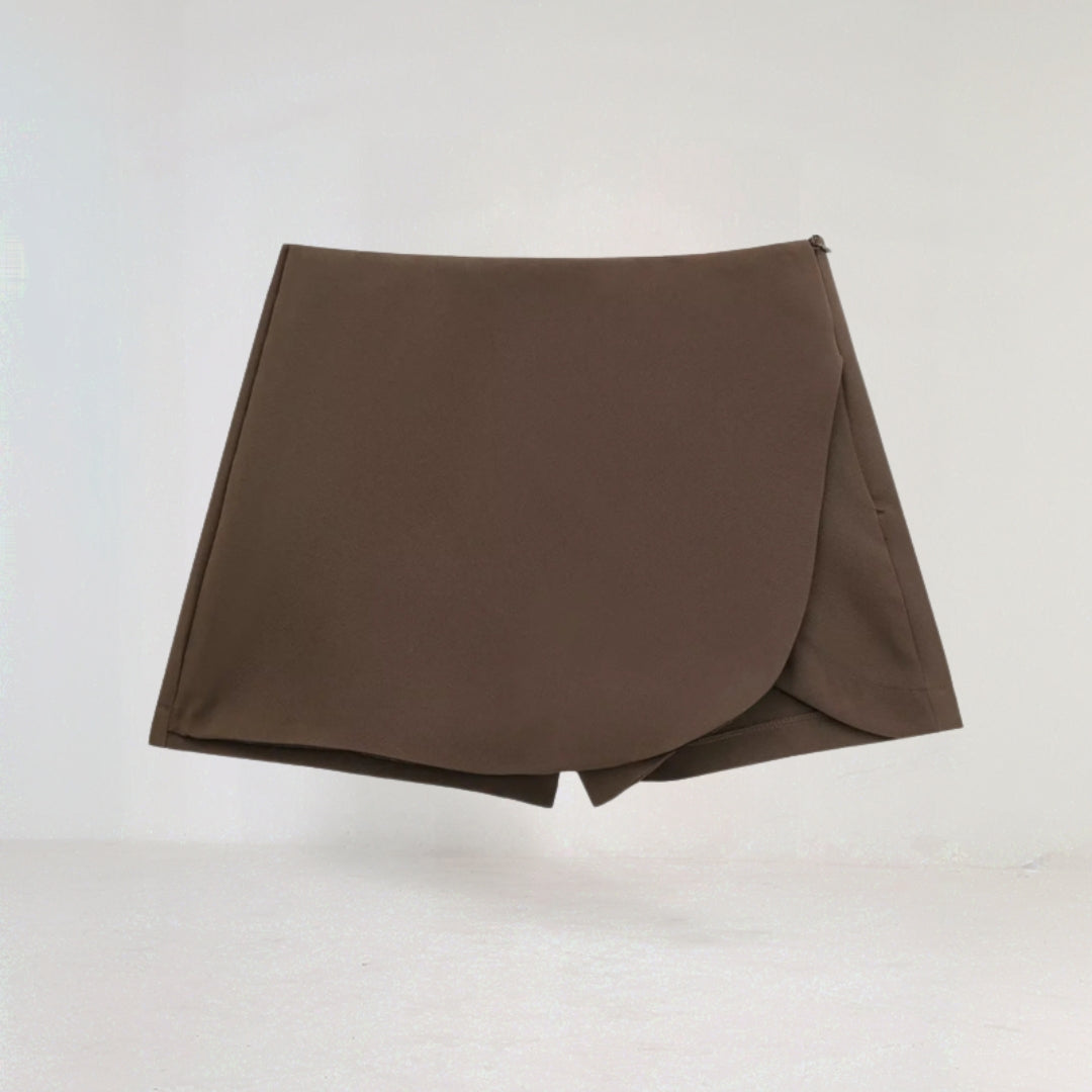 High Waisted Asymmetrical Mini Skort