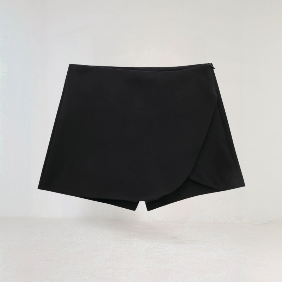 High Waisted Asymmetrical Mini Skort