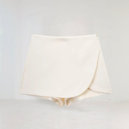 High Waisted Asymmetrical Mini Skort