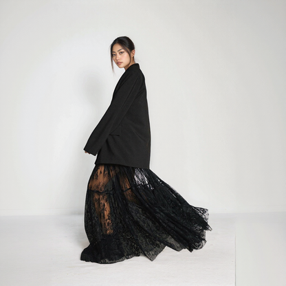 Black Lace Maxi Skirt