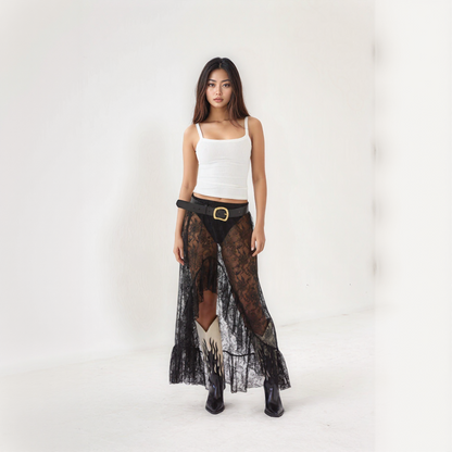 Transparant Lace Maxi Skirt