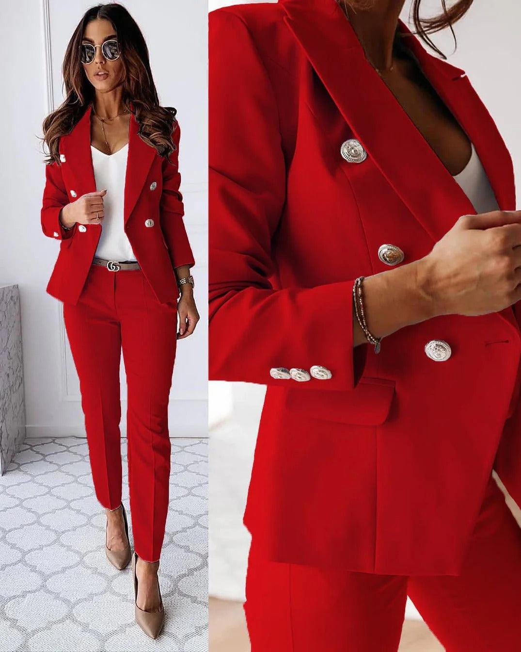 Women’s Elegant Blazer and Trouser Set
