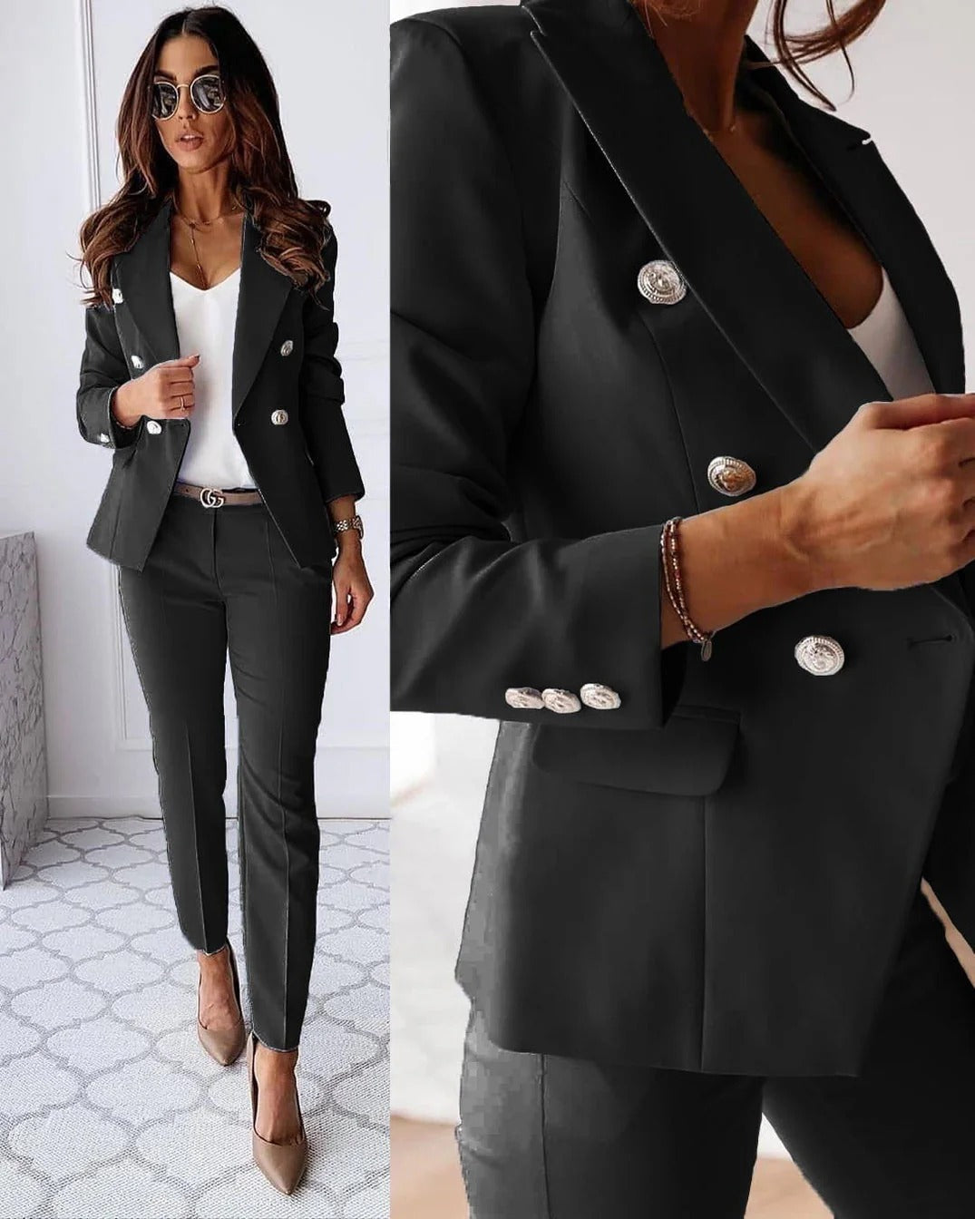 Women’s Elegant Blazer and Trouser Set